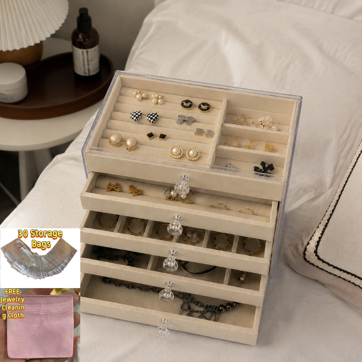 Exquisite Multi-Layer Light Luxury Jewelry Organizer for Jewelry Collection