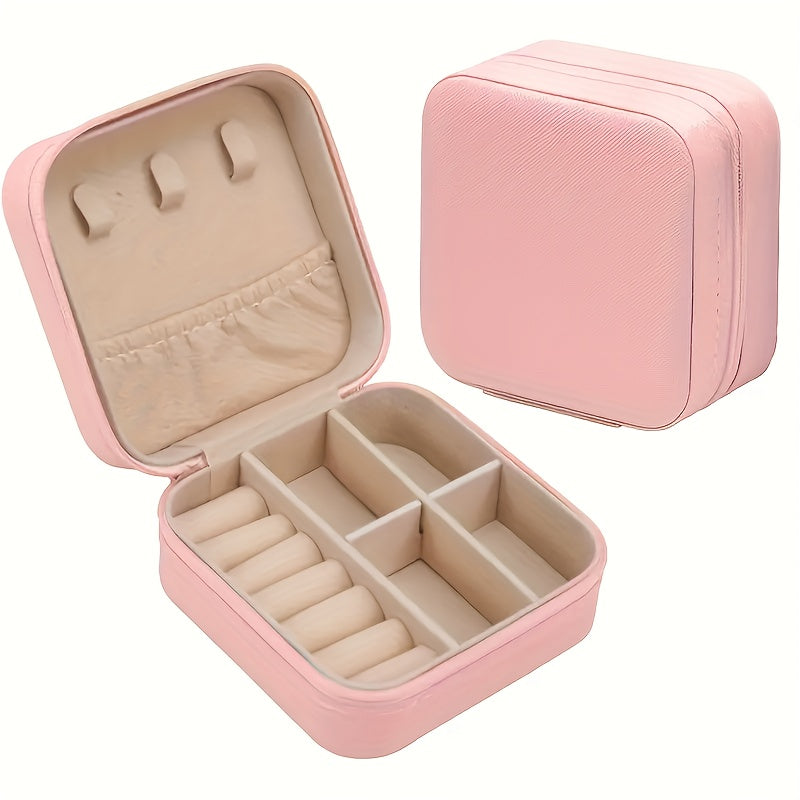 Vibrant Fresh Tone PU Leather Small Travel Jewelry Organizer 15 Pack