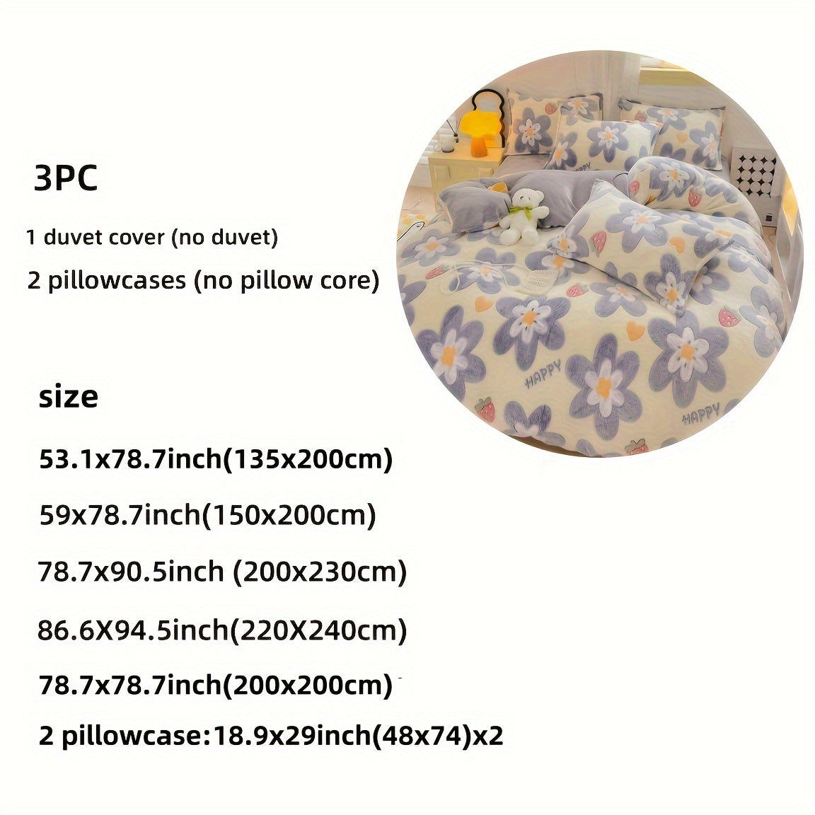 Farmhouse Style Plush All Season Velvet Bedding Set for Bedroom & Sofa