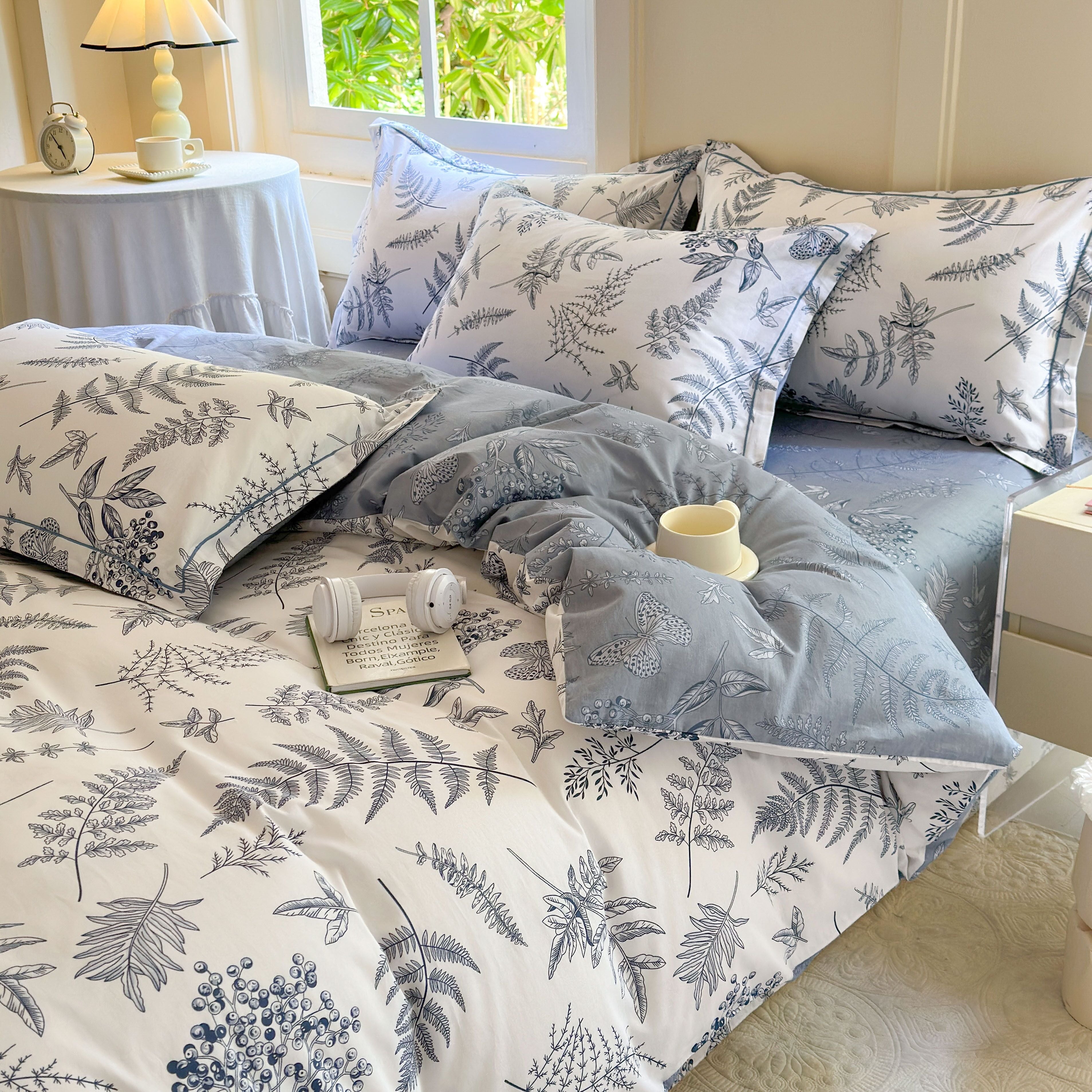 Soft All Season 100% Cotton Duvet Cover Bedding Set for Guest Room
