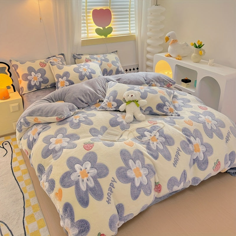 Farmhouse Style Plush All Season Velvet Bedding Set for Bedroom & Sofa