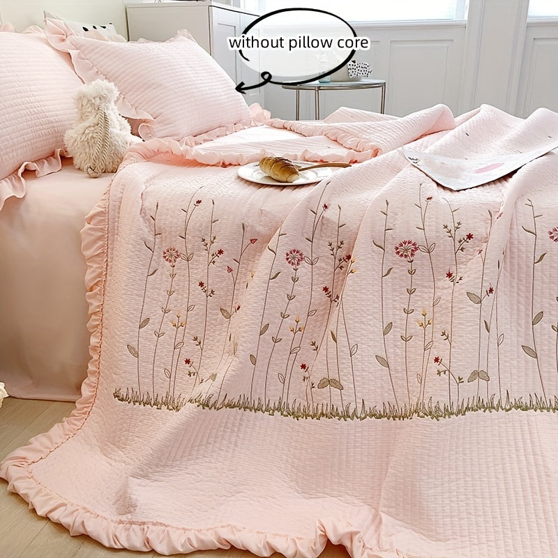 3Pcs Korean Style Embroidered Summer Cooling Air Condition Comforter Set