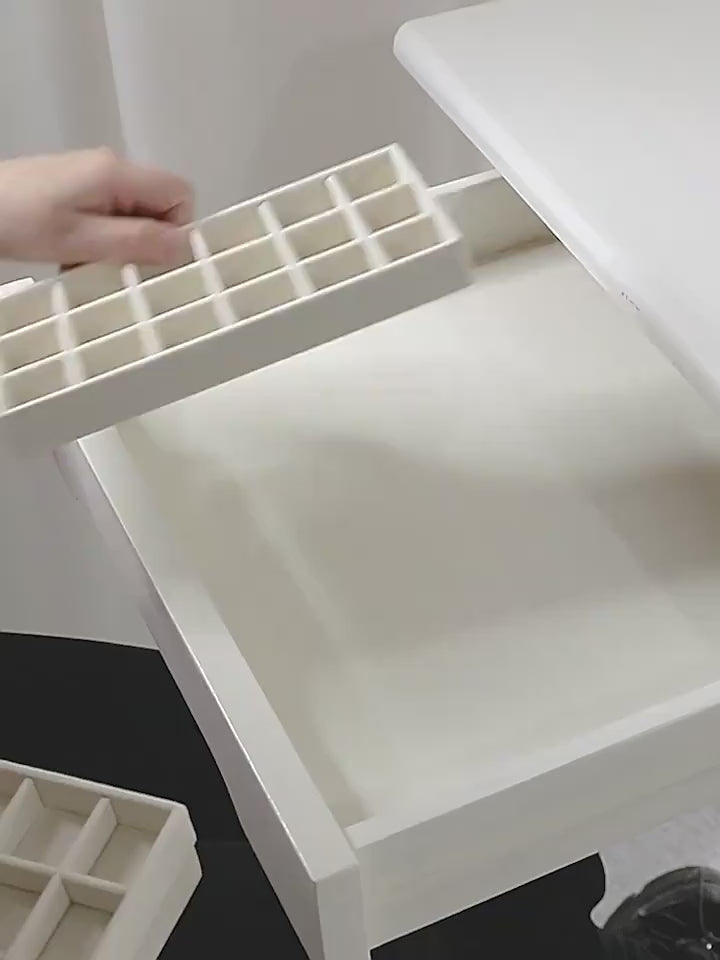 Black Five 6Pcs Beige Velvet Stackable Jewelry Drawer Storage Trays